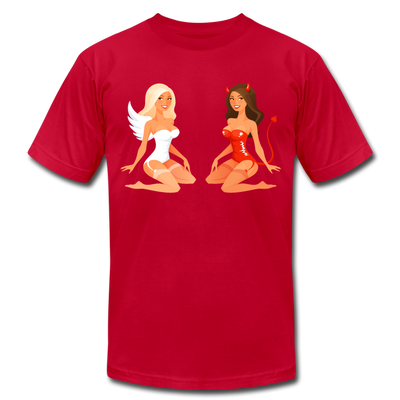 Angel & Devil Girls Cartoon T-Shirt - red