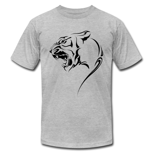 Tribal Maori Jungle Cat T-Shirt - heather gray