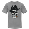 Skull Smoking Fedora T-Shirt - slate