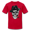 Skull Smoking Fedora T-Shirt - red