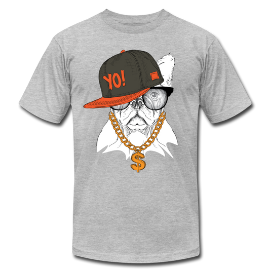Hip Hop French Bulldog T-Shirt - heather gray
