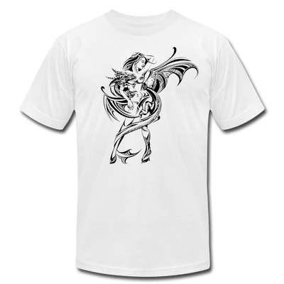 Tribal Maori Dragon Girl T-Shirt - white
