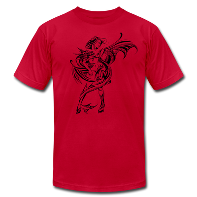 Tribal Maori Dragon Girl T-Shirt - red
