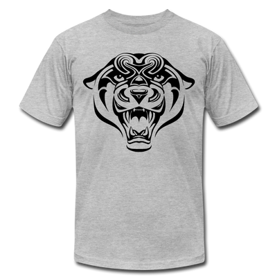 Tribal Maori Jungle Cat T-Shirt - heather gray