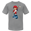 Hockey Girl Cartoon T-Shirt - slate