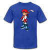 Hockey Girl Cartoon T-Shirt - royal blue