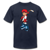 Hockey Girl Cartoon T-Shirt - navy