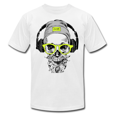 Bearded Skull Headphones T-Shirt - white