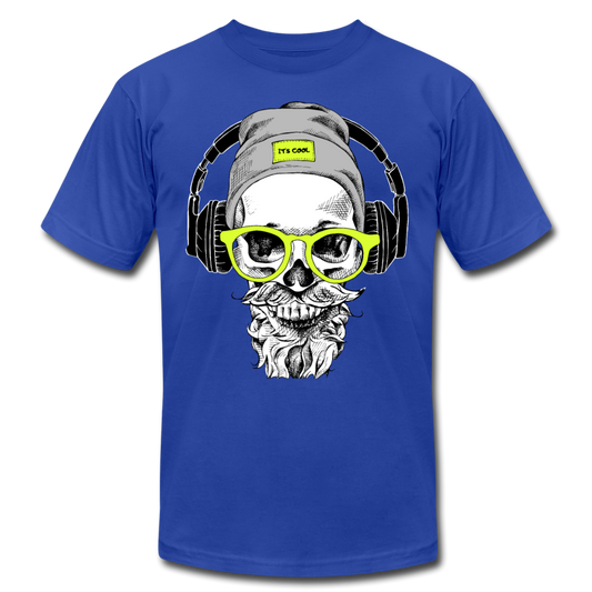 Bearded Skull Headphones T-Shirt - royal blue