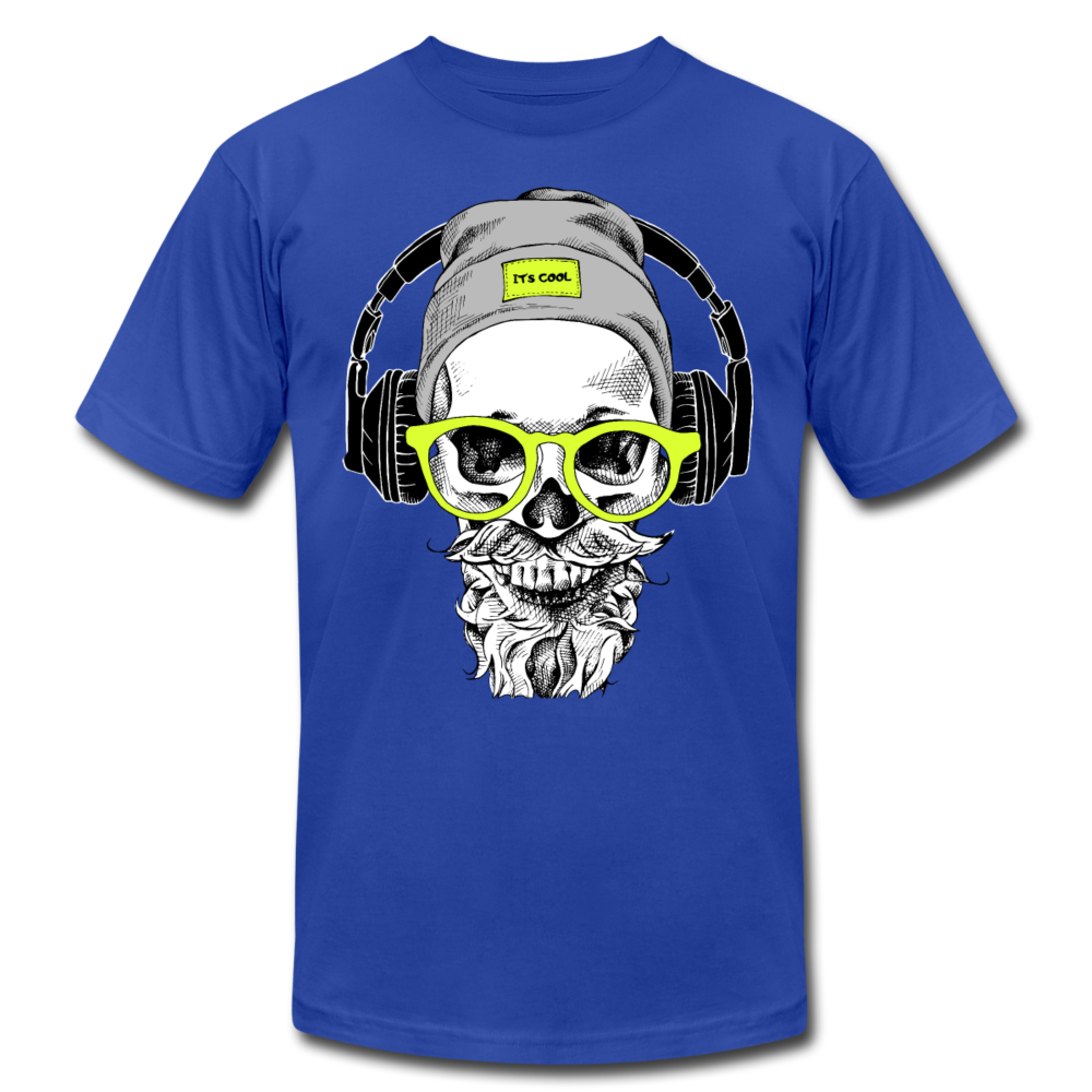 Bearded Skull Headphones T-Shirt - royal blue