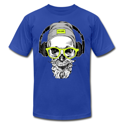Bearded Skull Headphones T-Shirt - royal blue