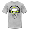 Bearded Skull Headphones T-Shirt - heather gray