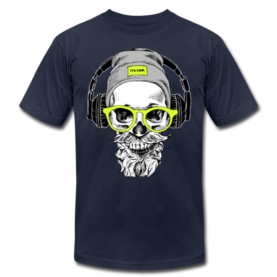 Bearded Skull Headphones T-Shirt - navy