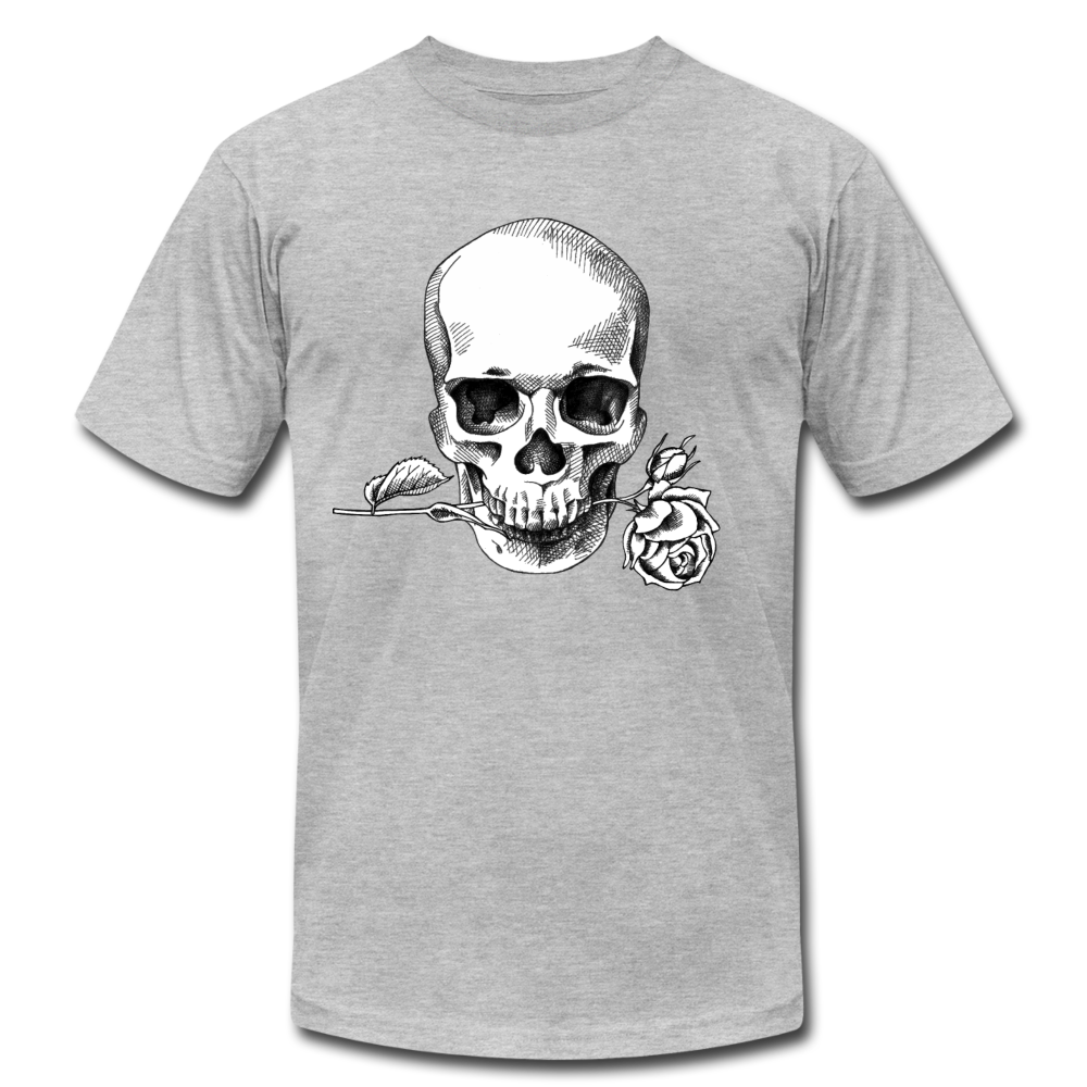 Skull Rose T-Shirt - heather gray