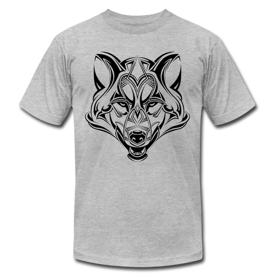 Tribal Maori Wolf T-Shirt - heather gray