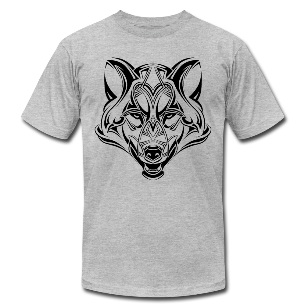 Tribal Maori Wolf T-Shirt - heather gray