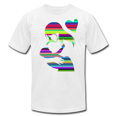 Colorful Strips Mother & Baby T-Shirt - white