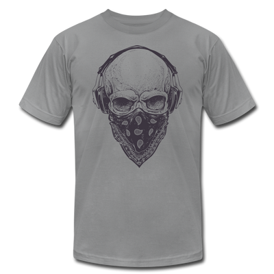 Skull Bandanna Headphones T-Shirt - slate