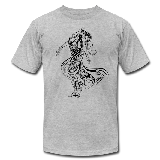 Tribal Maori Girl T-Shirt - heather gray