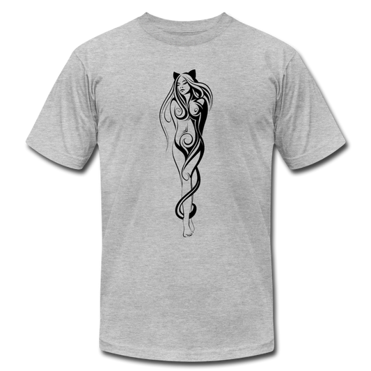 Tribal Maori Girl T-Shirt - heather gray