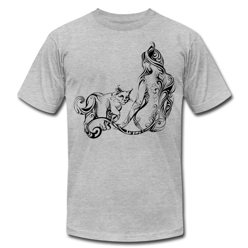 Tribal Maori Cat Women T-Shirt - heather gray