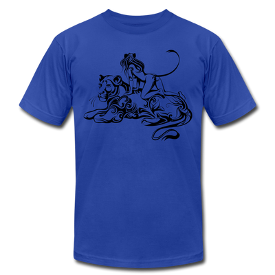 Tribal Maori Jungle Cat Woman T-Shirt - royal blue