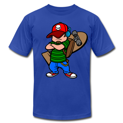 Skater Boy Cartoon T-Shirt - royal blue