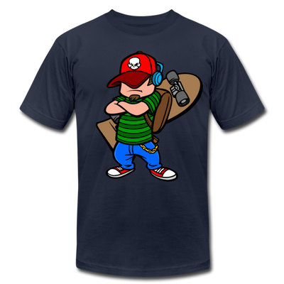 Skater Boy Cartoon T-Shirt - navy