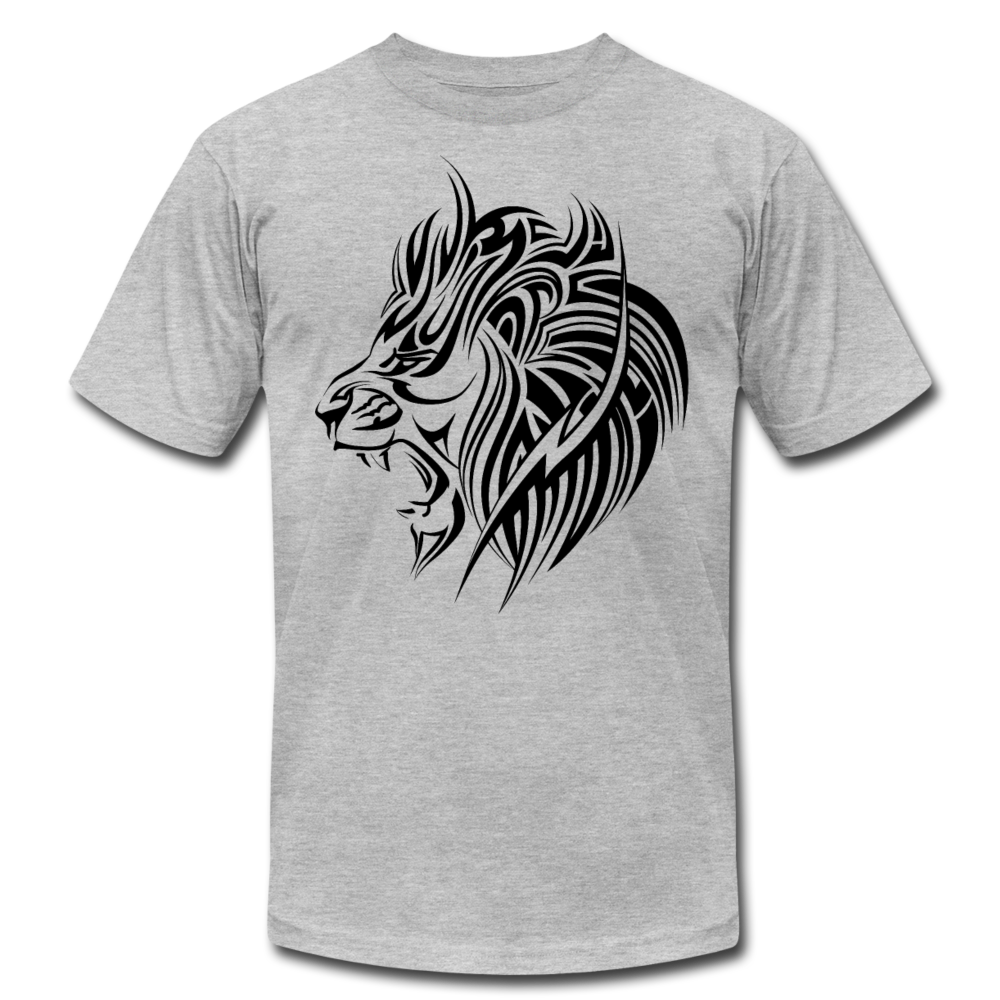 Tribal Maori Lion T-Shirt - heather gray