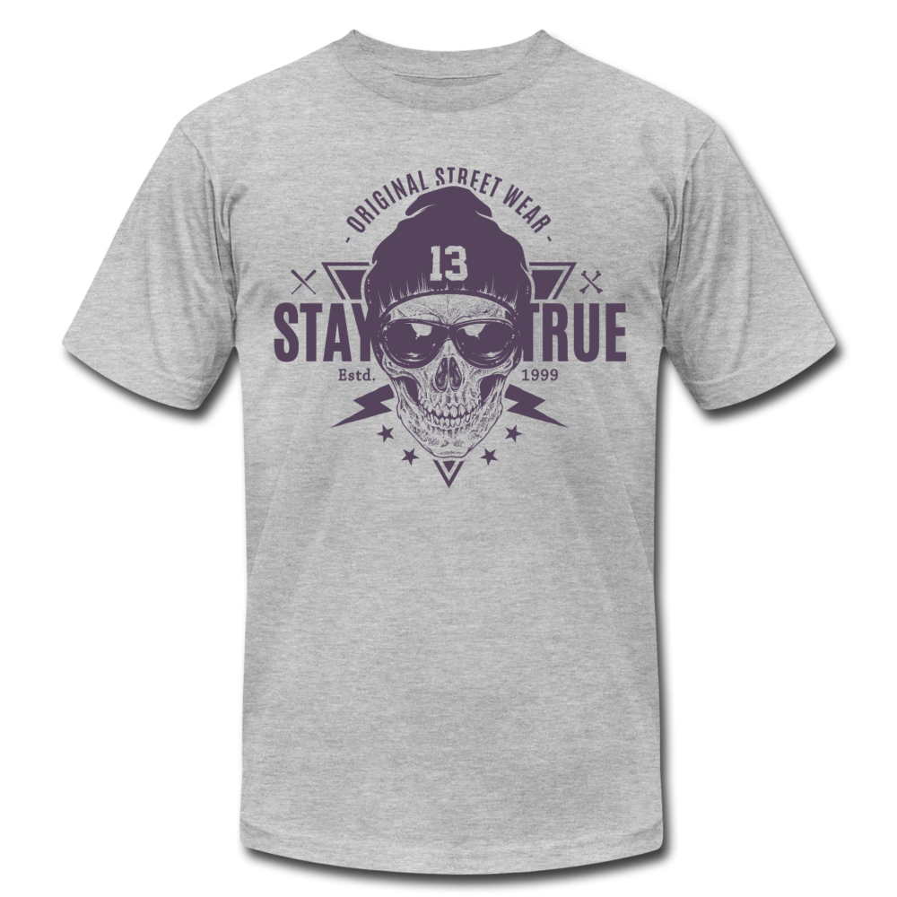 Gangster Skull T-Shirt - heather gray