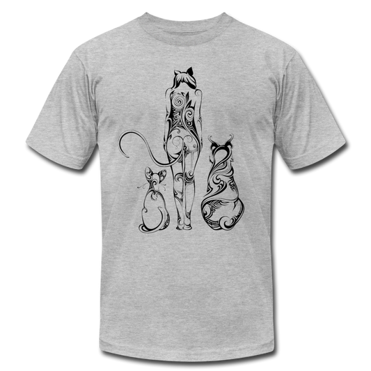 Tribal Maori Cat Women T-Shirt - heather gray