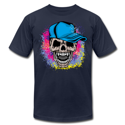Colorful Abstract Skull T-Shirt - navy