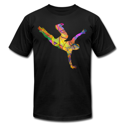 Colorful Abstract B-Boy Dancer T-Shirt - black