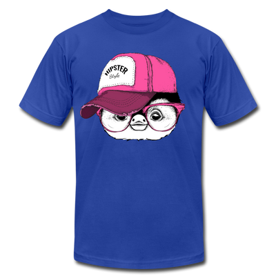 Hipster Penguin Head T-Shirt - royal blue