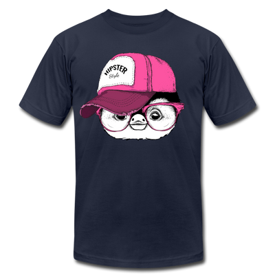 Hipster Penguin Head T-Shirt - navy