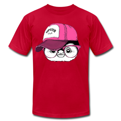 Hipster Penguin Head T-Shirt - red
