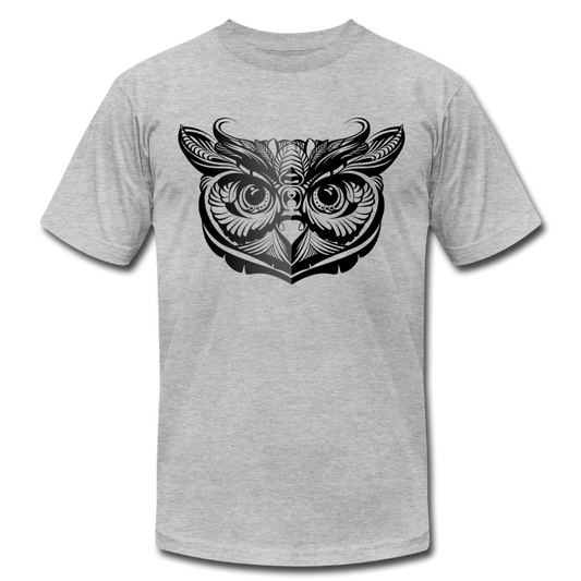 Tribal Maori Owl T-Shirt - heather gray