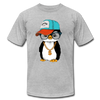 Hipster Penguin T-Shirt - heather gray