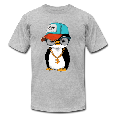 Hipster Penguin T-Shirt - heather gray
