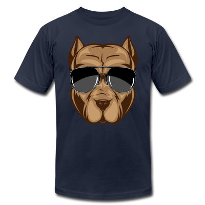 Cool Dog Wearing Sunglasses T-Shirt - navy