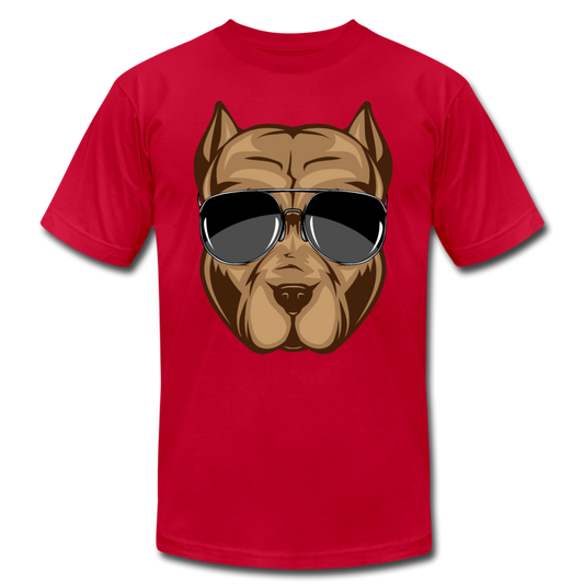 Cool Dog Wearing Sunglasses T-Shirt - red