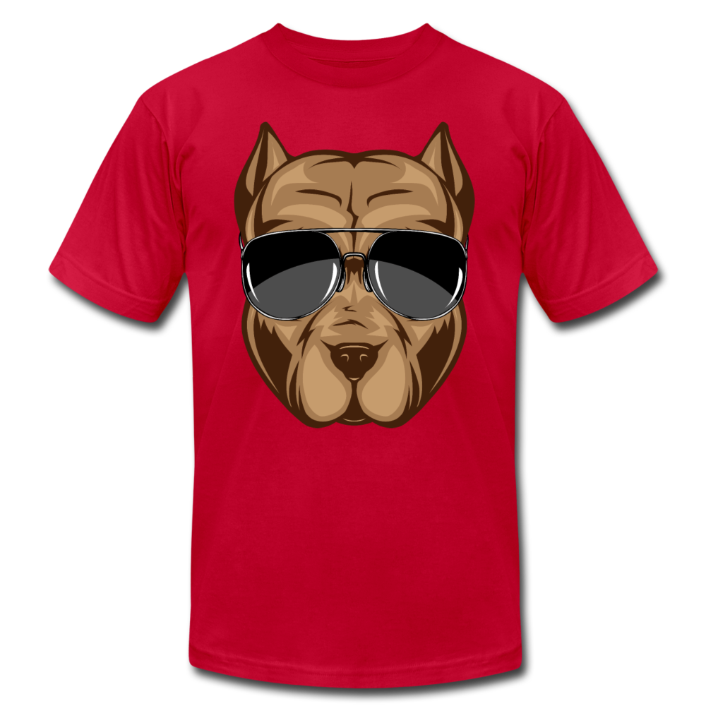 Cool Dog Wearing Sunglasses T-Shirt - red