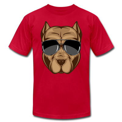 Cool Dog Wearing Sunglasses T-Shirt - red