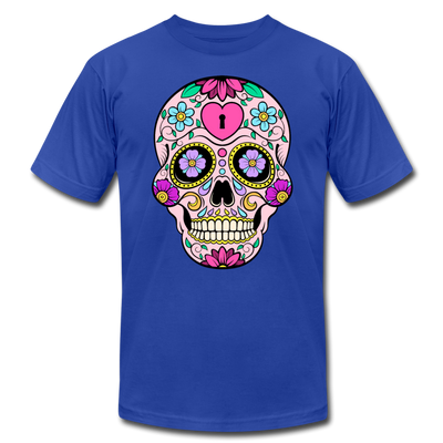 Colorful Sugar Skull T-Shirt - royal blue