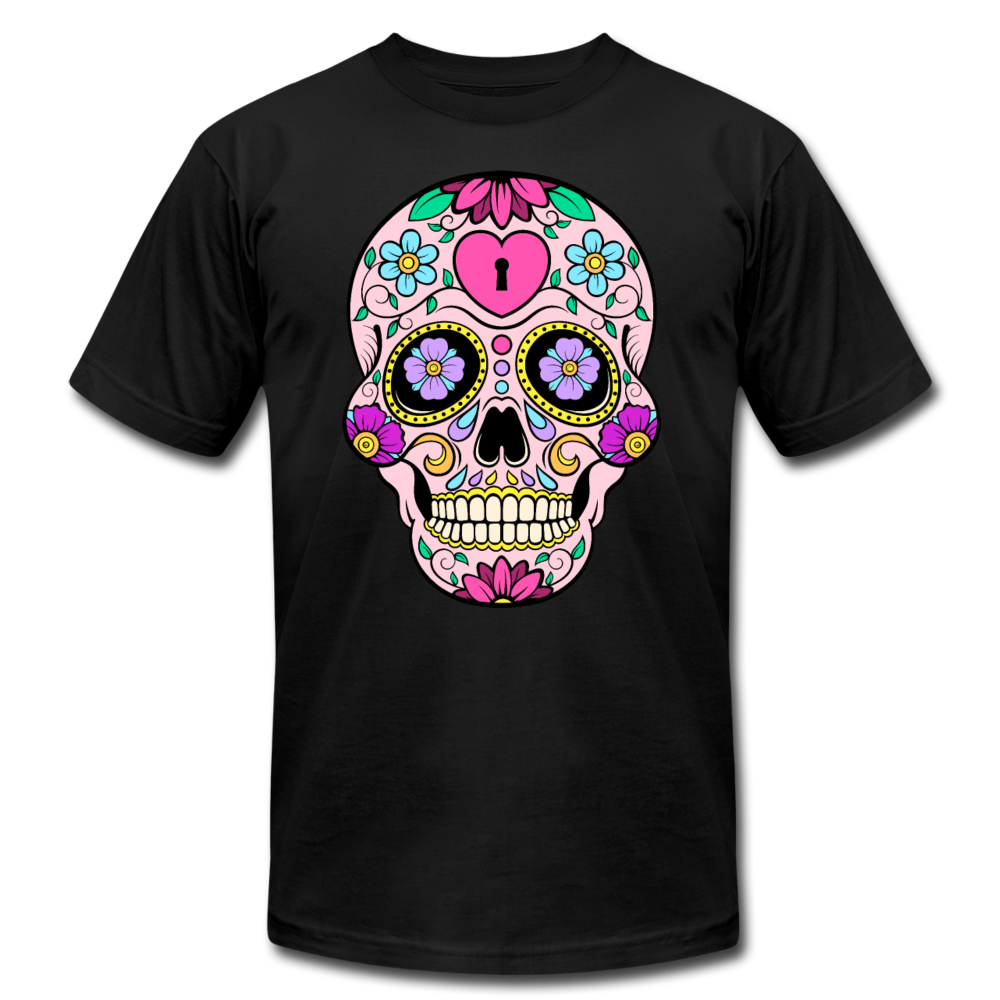 Colorful Sugar Skull T-Shirt - black