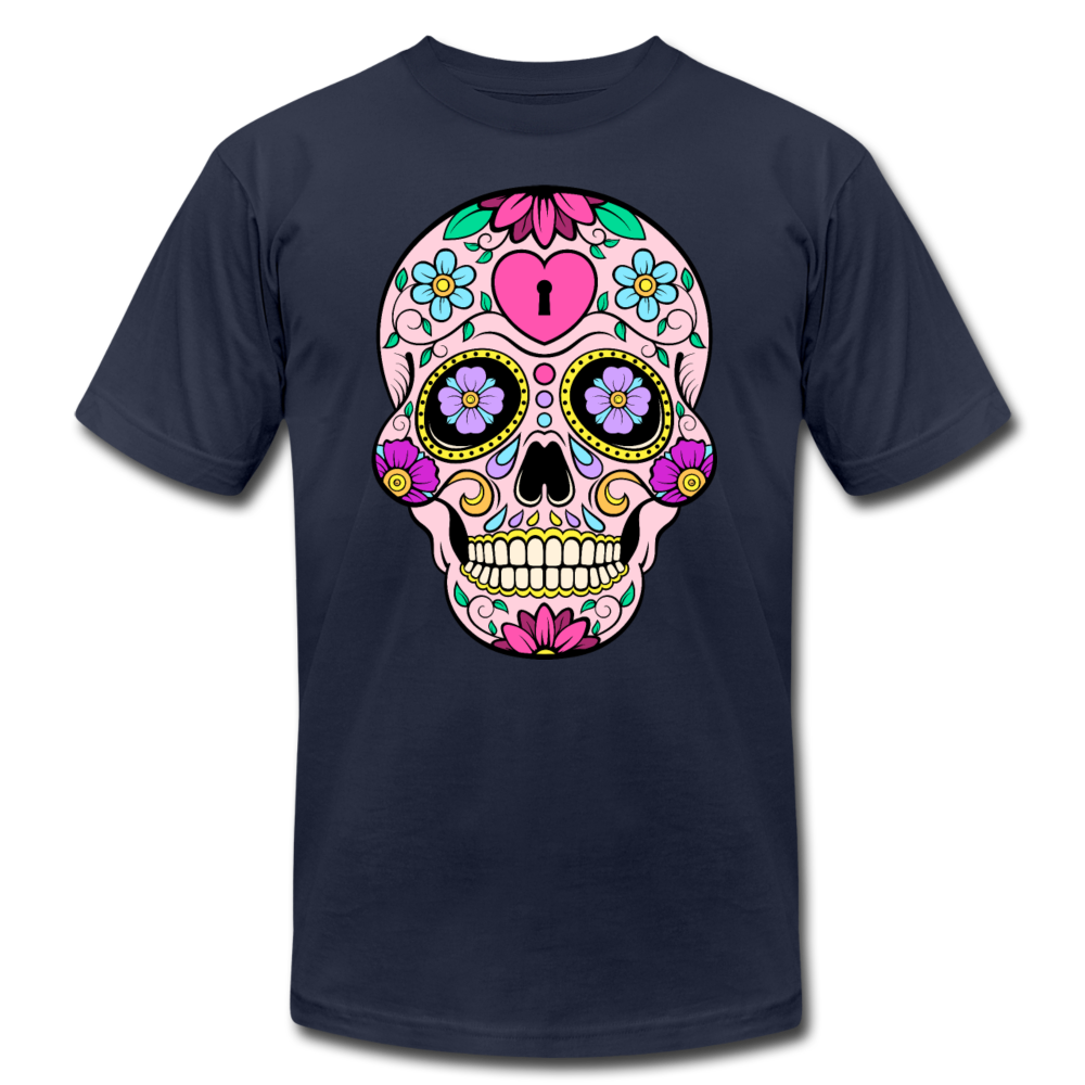 Colorful Sugar Skull T-Shirt - navy
