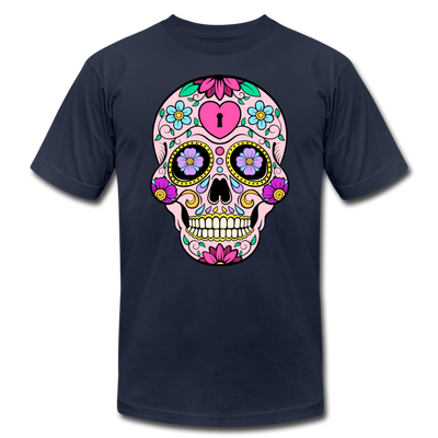 Colorful Sugar Skull T-Shirt - navy