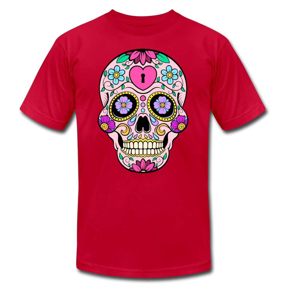 Colorful Sugar Skull T-Shirt - red