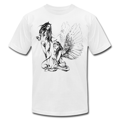Tribal Maori Devil & Angel T-Shirt - white