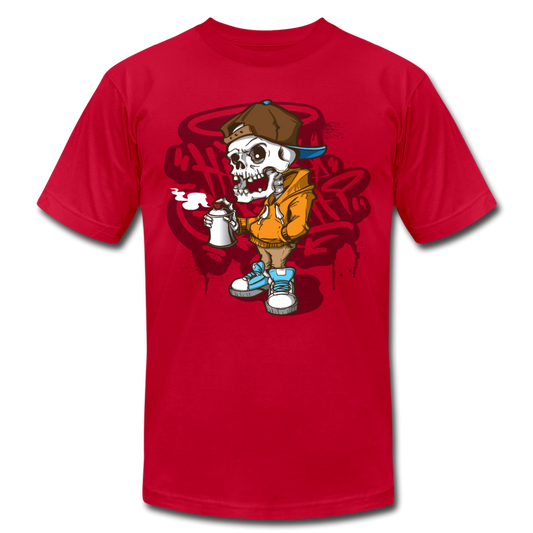 Graffiti Artist Skull T-Shirt - red